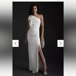 NWT ML Monique Lhuillier x BHLDN Lionel One Shoulder Dress- size 10 Anthro